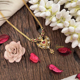 Red Traditional Kerala Palakka Short Neckpiece-G15297